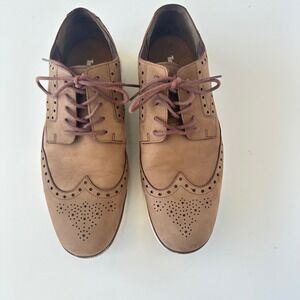 Timberland Mens Tan Leather Wingtip Oxford Dress Shoes Sensorflex  Size 9.5